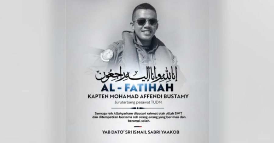 Ismail Sabri Expresses Condolences To Family Of Rmaf Capt Mohamad Affendi